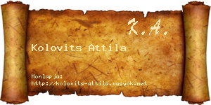 Kolovits Attila névjegykártya